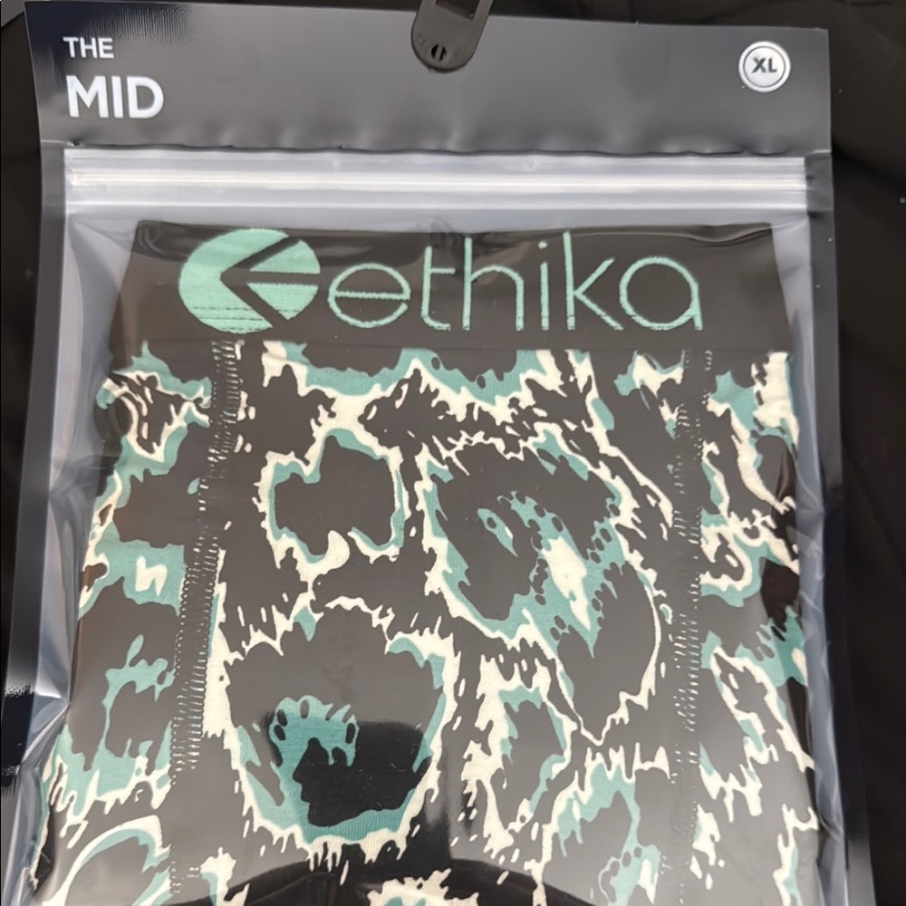 Ethika Teal and Black Animal Print Boxers